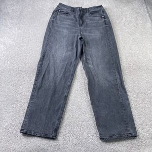 American Eagle Jeans Womens 10 Short Black Baggy Skater‎ High Rise Denim